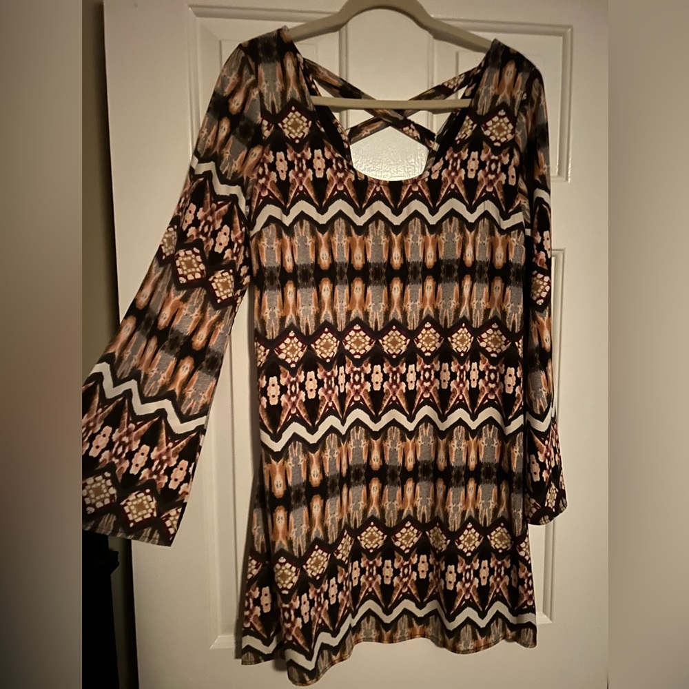 J&M long sleeve swing dress - size S